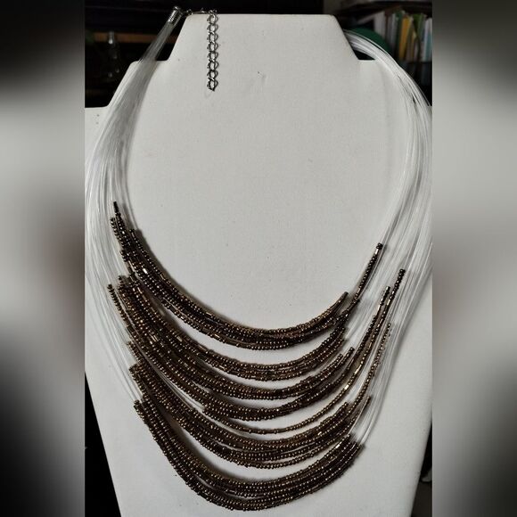 NWT Fashion Accessory necklace (only) beaded Bronze - #206‎ - Picture 1 of 3